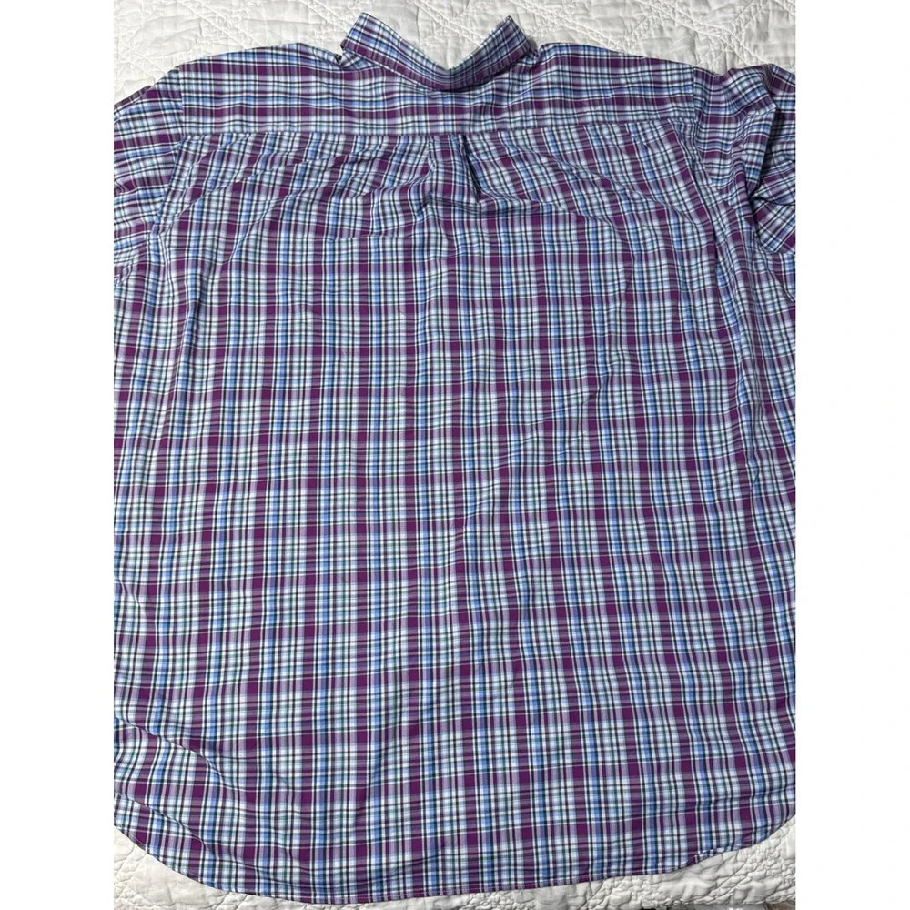 Polo Ralph Lauren Button Down Men 2XB Purple Plaid Performance Long Sleeve Shirt
